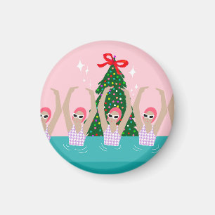 Anpassningsbar Konstsimmare Illustration Jul Magnet