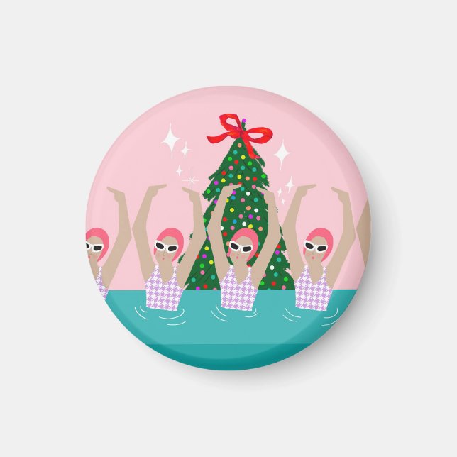 Anpassningsbar Konstsimmare Illustration Jul Magnet (Framsidan)