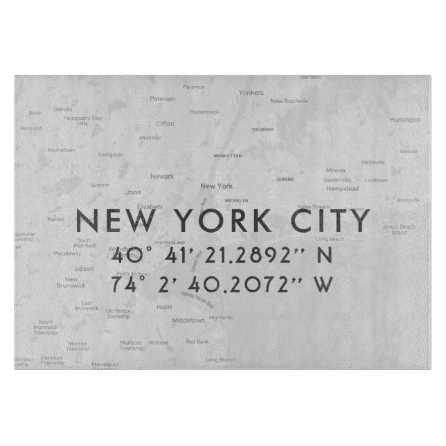 Anpassningsbar-koordinater för New York City Karta (Framsidan)