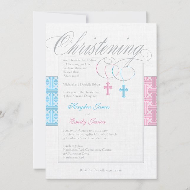Anpassningsbar kopplar samman Christeninginbjudan Inbjudningar (Framsida)