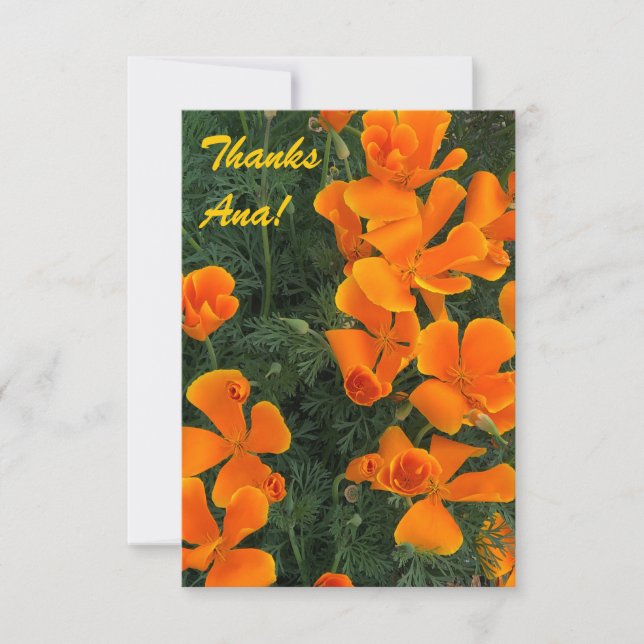 Anpassningsbar kort med orange blommor foto (Framsida)