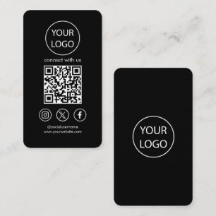Anpassningsbar-kort, QR-kod för Social-media, svar Visitkort