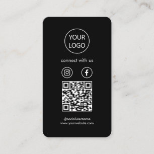 Anpassningsbar-kort, QR-kod för Social-media, svar Visitkort