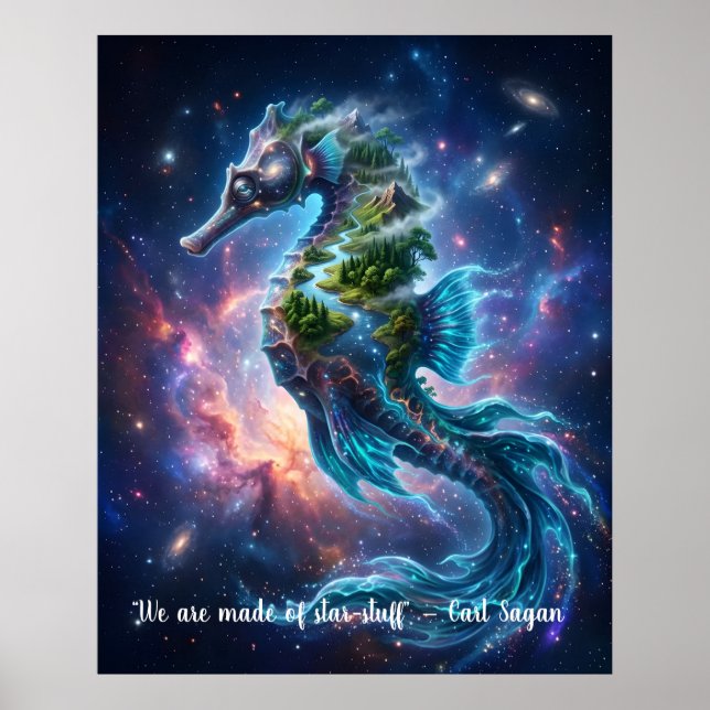 Anpassningsbar Kosmisk Sjöhäst Poster (Framsidan)