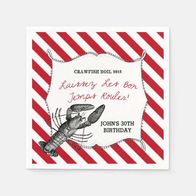 Anpassningsbar Kräftor Boil Napkins Pappersservett (Framsidan)