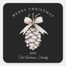 Anpassningsbar kräm vit pinecon julklapp