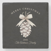 Anpassningsbar kräm vit pinecon julklapp