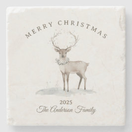 Anpassningsbar krämvit renskjul julklapp stenunderlägg