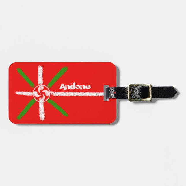 Anpassningsbar, krita dragen bask Ikurriña och Bagagebricka (Horisontell Framsida)