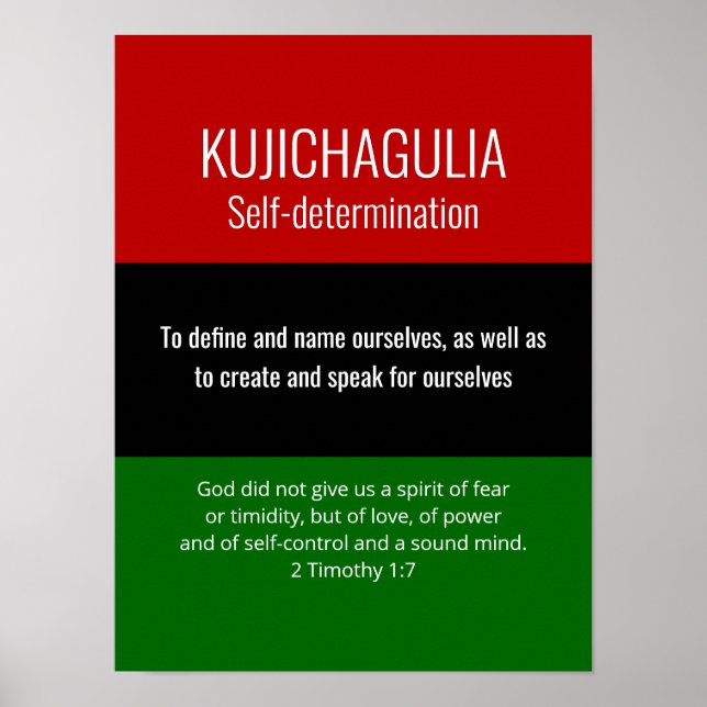 Anpassningsbar KUJICHAGULIA Self Determination Kwa Poster (Framsidan)