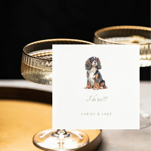 Anpassningsbar Kung Charles Spaniel Pet Bröllop Na Pappersservett