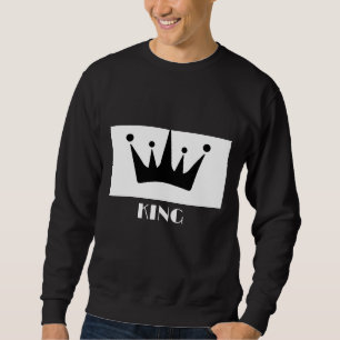 Anpassningsbar Kung Text Black Färg Krona Image Ba Lång Ärmad Tröja