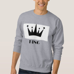 Anpassningsbar Kung Text Black Krona Image Basic G Lång Ärmad Tröja