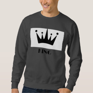 Anpassningsbar Kung Text Black Krona Image Basic-M Lång Ärmad Tröja
