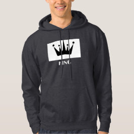 Anpassningsbar Kung Text Krona Image Hoodie Mörk G