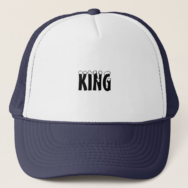 Anpassningsbar Kung text namn Caps Hats Coola Truc Keps (Framsida)