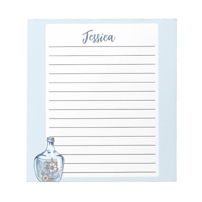 Anpassningsbar Kustnära Anteckningsblock - Personl (Framsida)