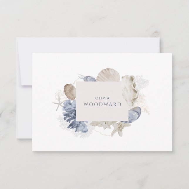 Anpassningsbar Kustvattenfärgskorallsediment Anteckningskort (Framsida)