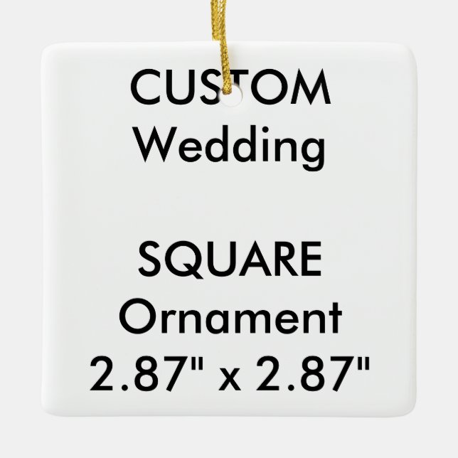 Anpassningsbar KVADRERAR keramisk hängande Julgransprydnad Keramik (Framsida)