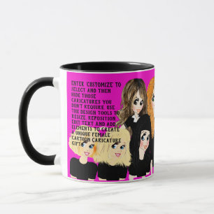 Anpassningsbar kvinnlig Tecknad Caricature Gift me Mugg