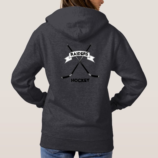 Anpassningsbar Kvinnor Hockey Hoodie Sweatshirt T-shirt (Baksida)