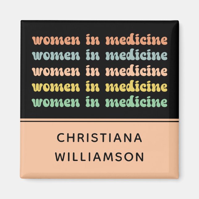 Anpassningsbar Kvinnor i medicinskt retro Framtida Magnet (Framsidan)