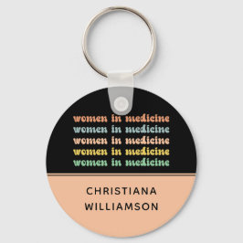 Anpassningsbar Kvinnor i medicinskt retro Framtida Nyckelring