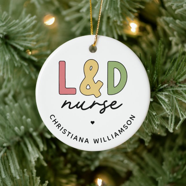 Anpassningsbar L och D Nurse | Arbets- och leveran Julgransprydnad Keramik (Träd)