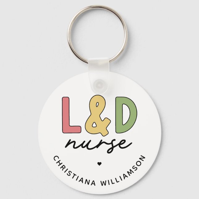Anpassningsbar L och D Nurse | Arbets- och leveran Nyckelring (Framsida)