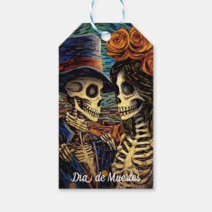 Anpassningsbar 💀 La Calavera Catrina med blommor Presentetikett