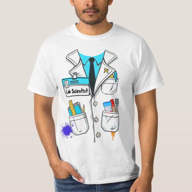 Anpassningsbar Lab Scientist Namn bricka Lab Jacka T Shirt (Framsida)