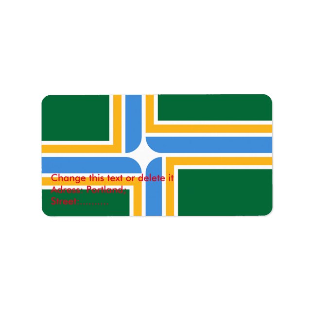 Anpassningsbar Label med Flagga av Portland, USA Adressetikett (Framsidan)