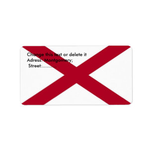 Anpassningsbar Label with Flagga of Alabama, USA Adressetikett
