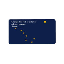 Anpassningsbar Label with Flagga of Alaska, USA