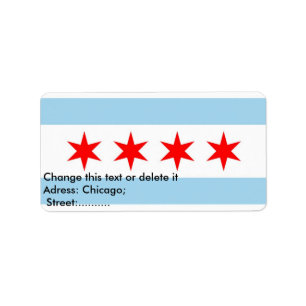 Anpassningsbar Label with Flagga of Chicago, USA Adressetikett