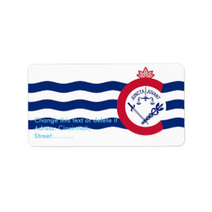 Anpassningsbar Label with Flagga of Cincinnati, US Adressetikett