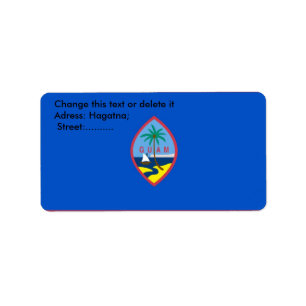 Anpassningsbar Label with Flagga of Guam, USA Adressetikett