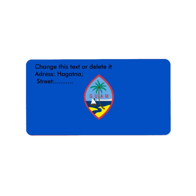 Anpassningsbar Label with Flagga of Guam, USA Adressetikett (Framsidan)