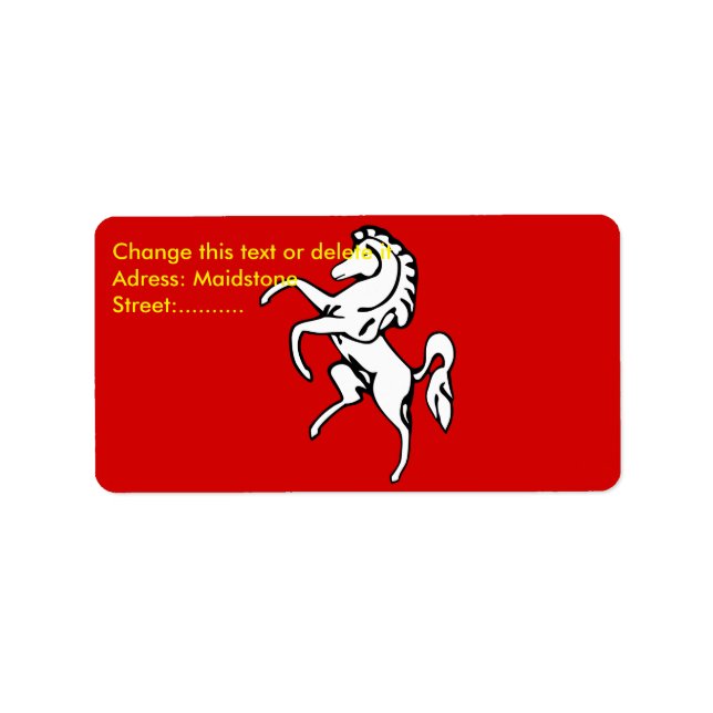 Anpassningsbar Label with Flagga of Kent County, E Adressetikett (Framsidan)