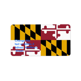 Anpassningsbar Label with Flagga of Maryland, USA Adressetikett