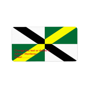 Anpassningsbar Label with Flagga of Monterey, USA Adressetikett