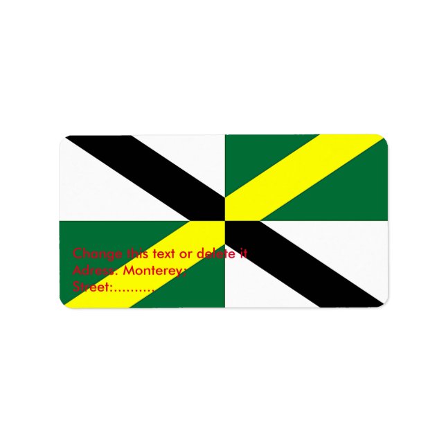 Anpassningsbar Label with Flagga of Monterey, USA Adressetikett (Framsidan)