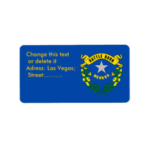 Anpassningsbar Label with Flagga of Nevada, USA Adressetikett