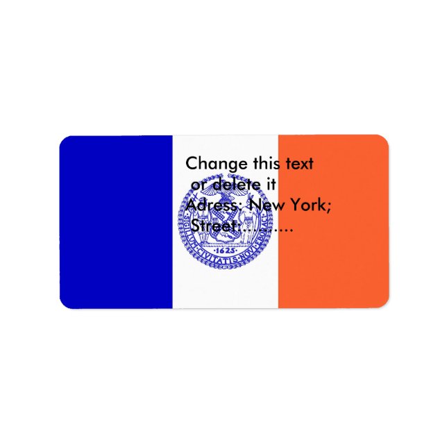 Anpassningsbar Label with Flagga of New York, USA Adressetikett (Framsidan)