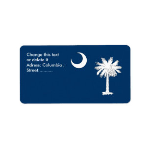Anpassningsbar Label with Flagga of South Carolina Adressetikett