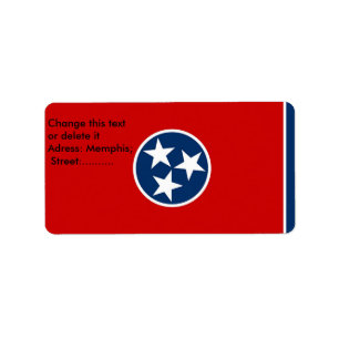 Anpassningsbar Label with Flagga of Tennessee, USA Adressetikett