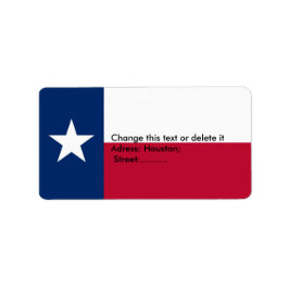 Anpassningsbar Label with Flagga of Texas, USA Adressetikett