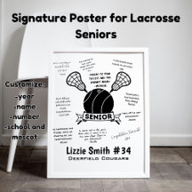 Anpassningsbar Lacrosse Senior Night namnteckning