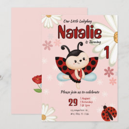 Anpassningsbar Ladybug Birthday-inbjudan Inbjudningar