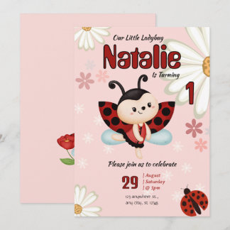Anpassningsbar Ladybug Birthday-inbjudan Inbjudningar